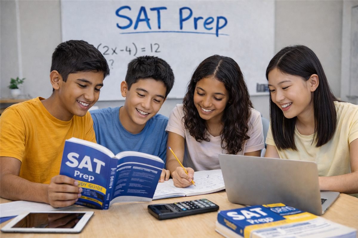 High school students working on advanced math